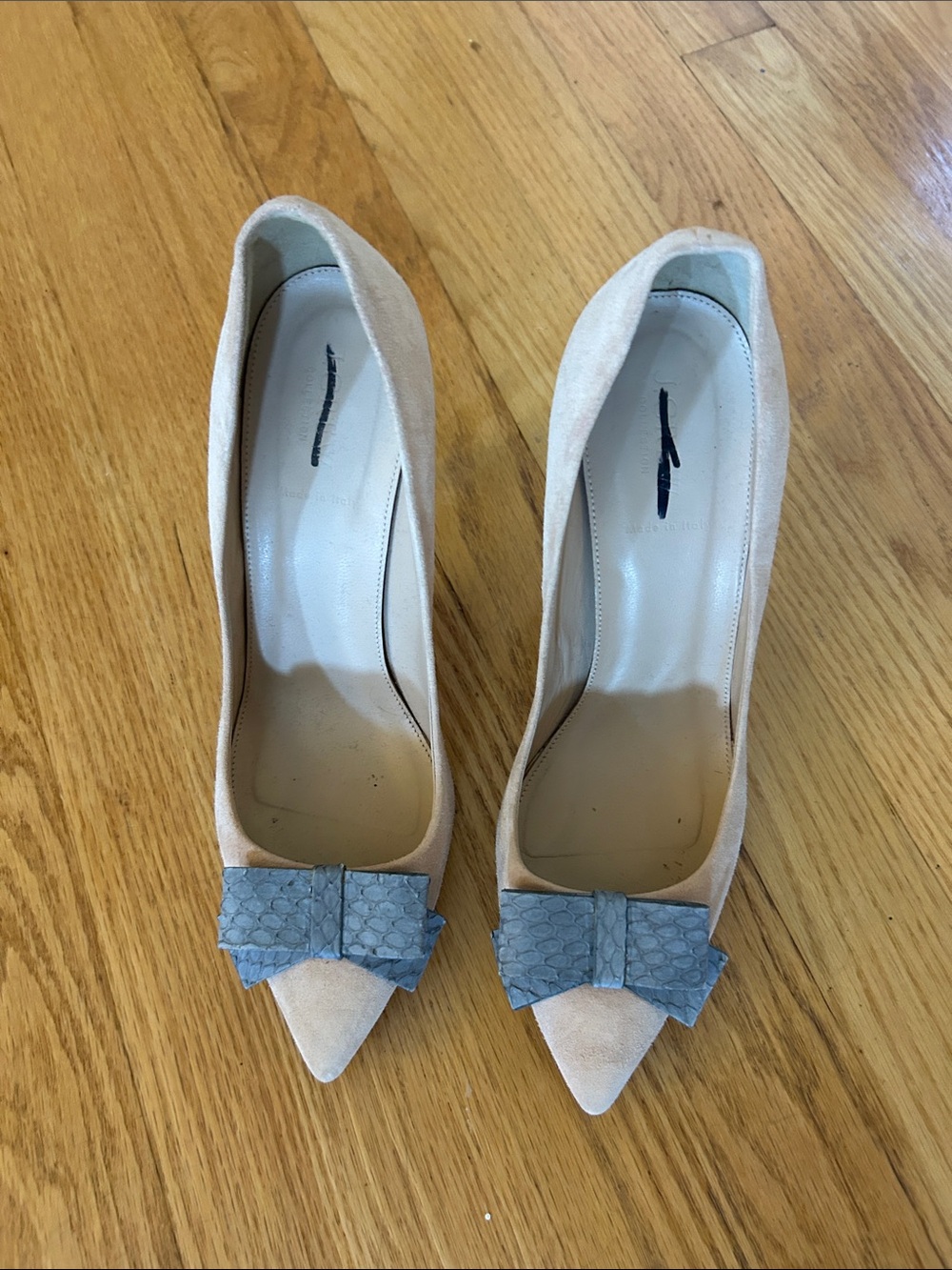 J.Crew Collection Contessa Pumps with snakeskin bow NWOB size 10